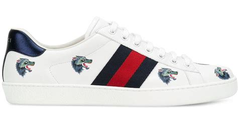 gucci sneakers wolf|gucci leather sneakers white.